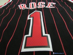 Maillot NBA Pas Cher Chicago Bulls Junior Derrick Rose 1 Noir Bande
