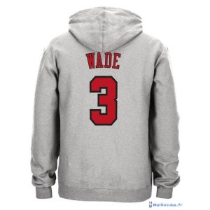 Sweat Capuche NBA Chicago Bulls Dwyane Wade 3 Gris