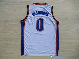 Maillot NBA Pas Cher Oklahoma City Thunder Russell Westbrook 0 Blanc