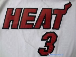 Maillot NBA Pas Cher Miami Heat Dwyane Wade 3 Blanc Rouge