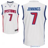 Maillot NBA Pas Cher Detroit Pistons Brandon Jennings 7 Blanc