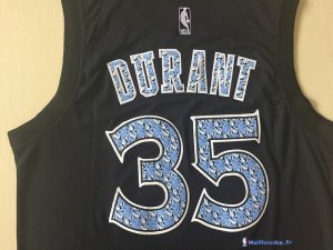 Maillot NBA Pas Cher Golden State Warriors Kevin Durant 35 Noir Diamant