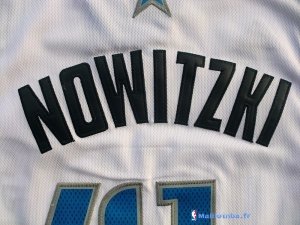 Maillot NBA Pas Cher Dallas Mavericks Dirk Nowitzki 41 Blanc
