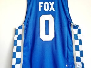 Maillot NCAA Pas Cher Kansas De'Aaron Fox 0 Bleu