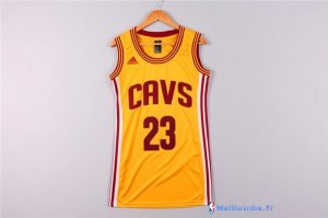 Maillot NBA Pas Cher Cleveland Cavaliers Femme LeBron James 23 Jaune