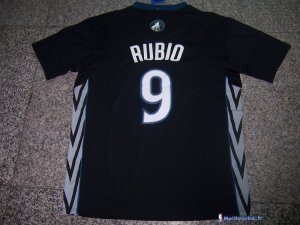 Maillot NBA Pas Cher Minnesota Timberwolves Ricky Rubio 9 Noir MC