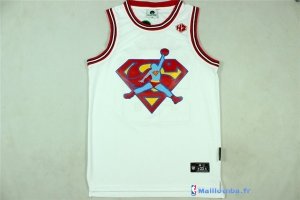 Maillot NBA Pas Cher Chicago Bulls Michael Jordan Superman 23 Blanc
