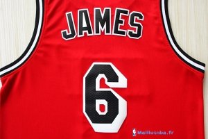 Maillot NBA Pas Cher Miami Heat LeBron James 6 Retro Rouge