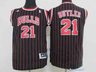 Maillot NBA Pas Cher Chicago Bulls Junior Jimmy Butler 21 Noir Bande