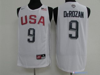 Maillot NBA Pas Cher USA 2016 Demar DeRozan 9 Blanc