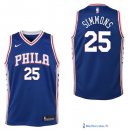 Maillot NBA Pas Cher Philadelphia Sixers Junior Ben Simmons 25 Bleu Icon 2017/18