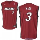 Maillot NBA Pas Cher Miami Heat Dwyane Wade 3 Rouge Noir