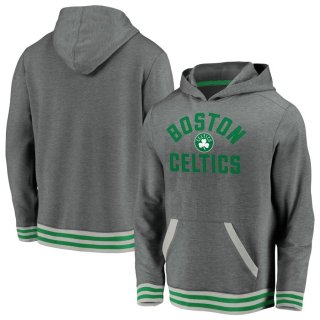 Boston Celtics Fanatics Branded Gray True Classics Vintage Upperclassman Tri-Blend Pullover Hoodie