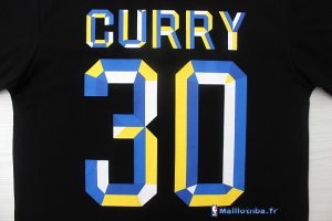 Maillot NBA Pas Cher Golden State Warriors Stephen Curry 30 Noir Bleu MC