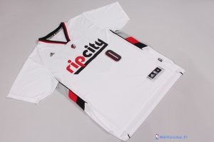 Maillot NBA Pas Cher Portland Trail Blazers Damian Lillard 0 Blanc MC