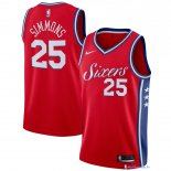 Maillot NBA Pas Cher Philadelphia Sixers Junior Ben Simmons 25 Rouge Statement 2017/18