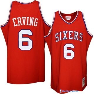 Maillot NBA Pas Cher Philadelphia Sixers Julius Erving 6 Rouge