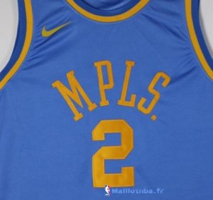 Maillot NBA Pas Cher Los Angeles Lakers Lonzo Ball 2 Retro Bleu 2017/18