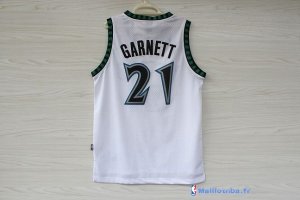 Maillot NBA Pas Cher Minnesota Timberwolves Kevin Garnett 21 Retro Blanc