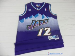 Maillot NBA Pas Cher Utah Jazz John Stockton 12 Pourpre