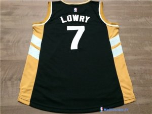 Maillot NBA Pas Cher Toronto Raptors Kyle Lowry 7 Noir Jaune