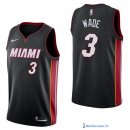 Maillot NBA Pas Cher Miami Heat Dwyane Wade 3 Noir Icon 2017/18