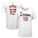 Houston Rockets James Harden Nike White 2019/20 City Edition Name & Number T-Shirt
