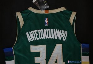 Maillot NBA Pas Cher Milwaukee Bucks Giannis Antetokounmpo 34 Vert 2017/18