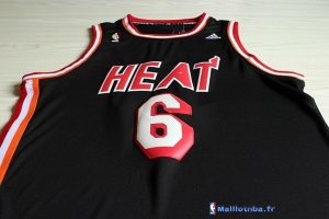 Maillot NBA Pas Cher Miami Heat LeBron James 6 Retro Noir
