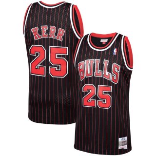 Chicago Bulls Steve Kerr Mitchell & Ness Black 1995-96 Hardwood Classics Swingman Player Jersey