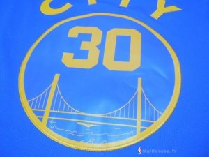 Maillot NBA Pas Cher Golden State Warriors Stephen Curry 30 Retro City Bleu