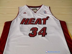 Maillot NBA Pas Cher Miami Heat Ray Allen 34 Blanc Rouge