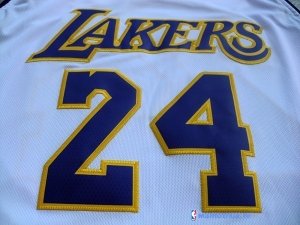 Maillot NBA Pas Cher Los Angeles Lakers Kobe Bryant 24 Blanc