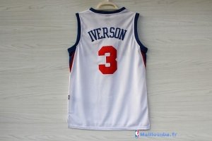 Maillot NBA Pas Cher Philadelphia Sixers Allen Iverson 3 Blanc