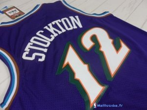 Maillot NBA Pas Cher Utah Jazz John Stockton 12 Pourpre