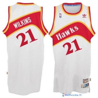 Maillot NBA Pas Cher Atlanta Hawks Dominique Wilkins 21 Blanc