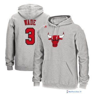 Sweat Capuche NBA Chicago Bulls Dwyane Wade 3 Gris