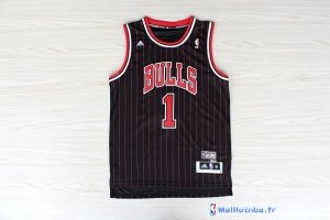 Maillot NBA Pas Cher Chicago Bulls Derrick Rose 1 Noir Bande