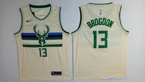 Maillot NBA Pas Cher Milwaukee Bucks Malcolm Brogdon 13 Nike Crema Ville 2017/18