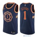 Maillot NBA Pas Cher New York Knicks Ramon Sessions 1 Nike Bleu Ville 2017/18