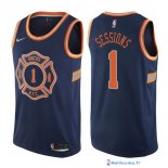 Maillot NBA Pas Cher New York Knicks Ramon Sessions 1 Nike Bleu Ville 2017/18