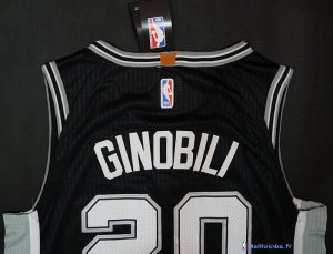 Maillot NBA Pas Cher San Antonio Spurs Manu Ginóbili 20 Noir Icon 2017/18