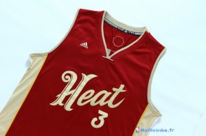 Maillot NBA Pas Cher Noël Miami Heat Wade 3 Rouge