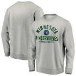 Minnesota Timberwolves Fanatics Branded Heathered Gray Iconic Team Arc Stack Fleece Sweatshirt