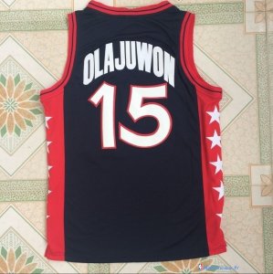 Maillot NBA Pas Cher USA 1996 Hakeem Olajuwon 15 Noir