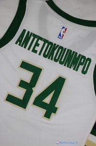 Maillot NBA Pas Cher Milwaukee Bucks Junior Giannis Antetokounmpo 34 Blanc