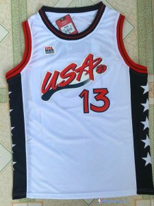 Maillot NBA Pas Cher USA 1996 Shaquille O'neal 13 Blanc