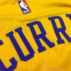 Maillot NBA Pas Cher Golden State Warriors Stephen Curry 30 Retro Jaune Blanc