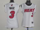 Maillot NBA Pas Cher Miami Heat Femme Dwyane Wade 3 Blanc