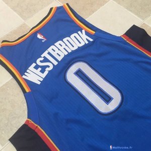 Maillot NBA Pas Cher Oklahoma City Thunder Russell Westbrook 0 Bleu Icon 2017/18